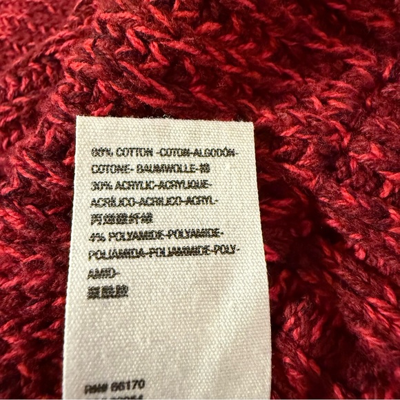 Free People High Hopes Open Front Chunky Knit Cardigan Sweater Plum Blossom Red - Picture 10 of 13